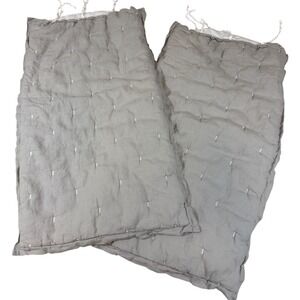 The Company Store 100% Linen Gray Legends Reversible Hotel Pair King Size Shams